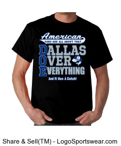 "American/Dallas Over Everything" Gildan Adult T-shirt Design Zoom