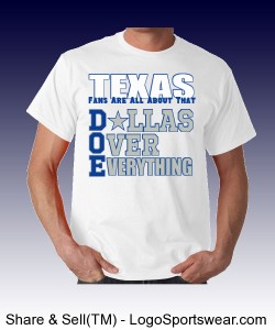 "Texas/Dallas Over Everything" Gildan Adult T-shirt Design Zoom